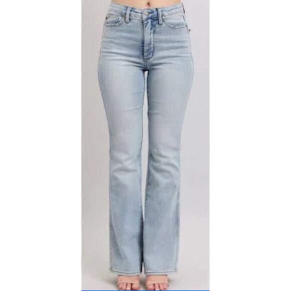 Judy Blue Denim - Judy Blue Jeans High Rise Tummy Control Bootcut Light Wash Denim 14 S Petite